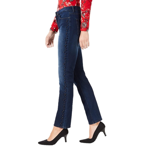 CHARTER CLUB Blue Pearl Embellished Jeans - Picture 1 of 12
